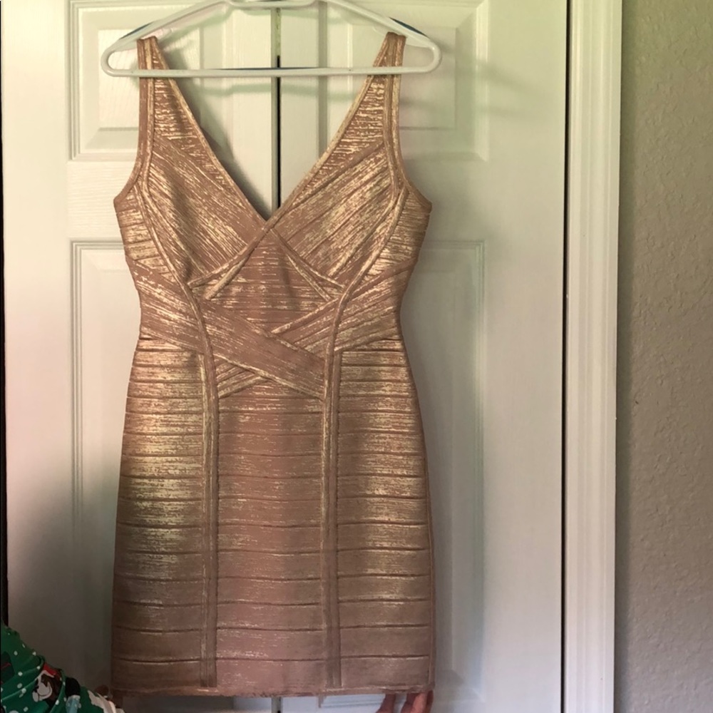 HERVE LEGER Bandage cocktail dress.